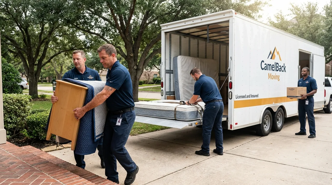 Crew loading residential truck for cross-state move from Duncan, SC