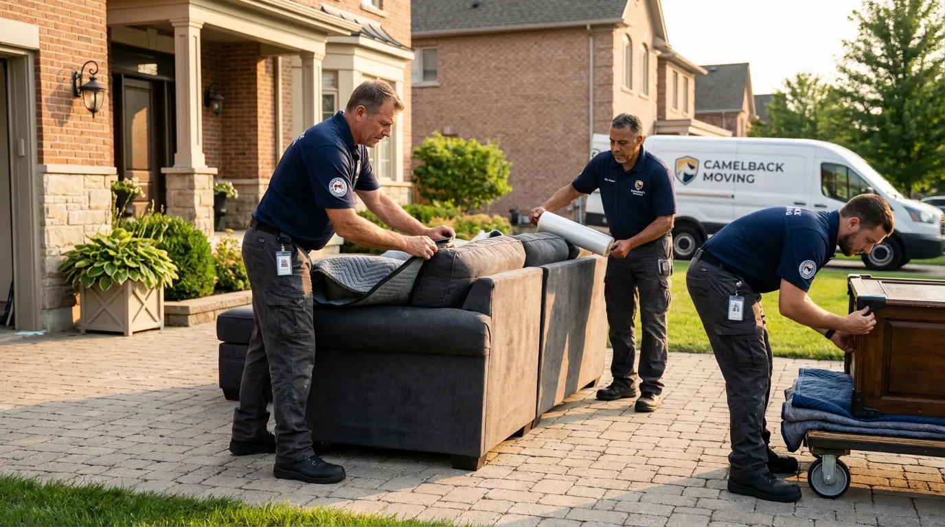 Large estate moving crew wrapping furniture in Duncan, SC